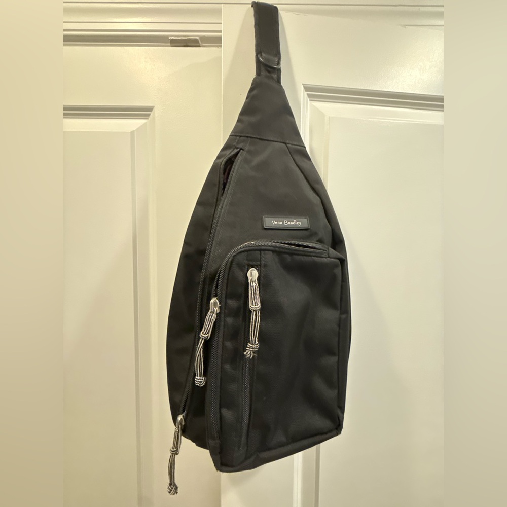 Vera Bradley Black Lighten Up Crossbody Sling Bag